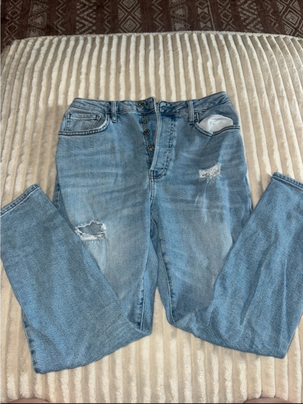 Forever 21 Light Blue Washed Denim Jeans